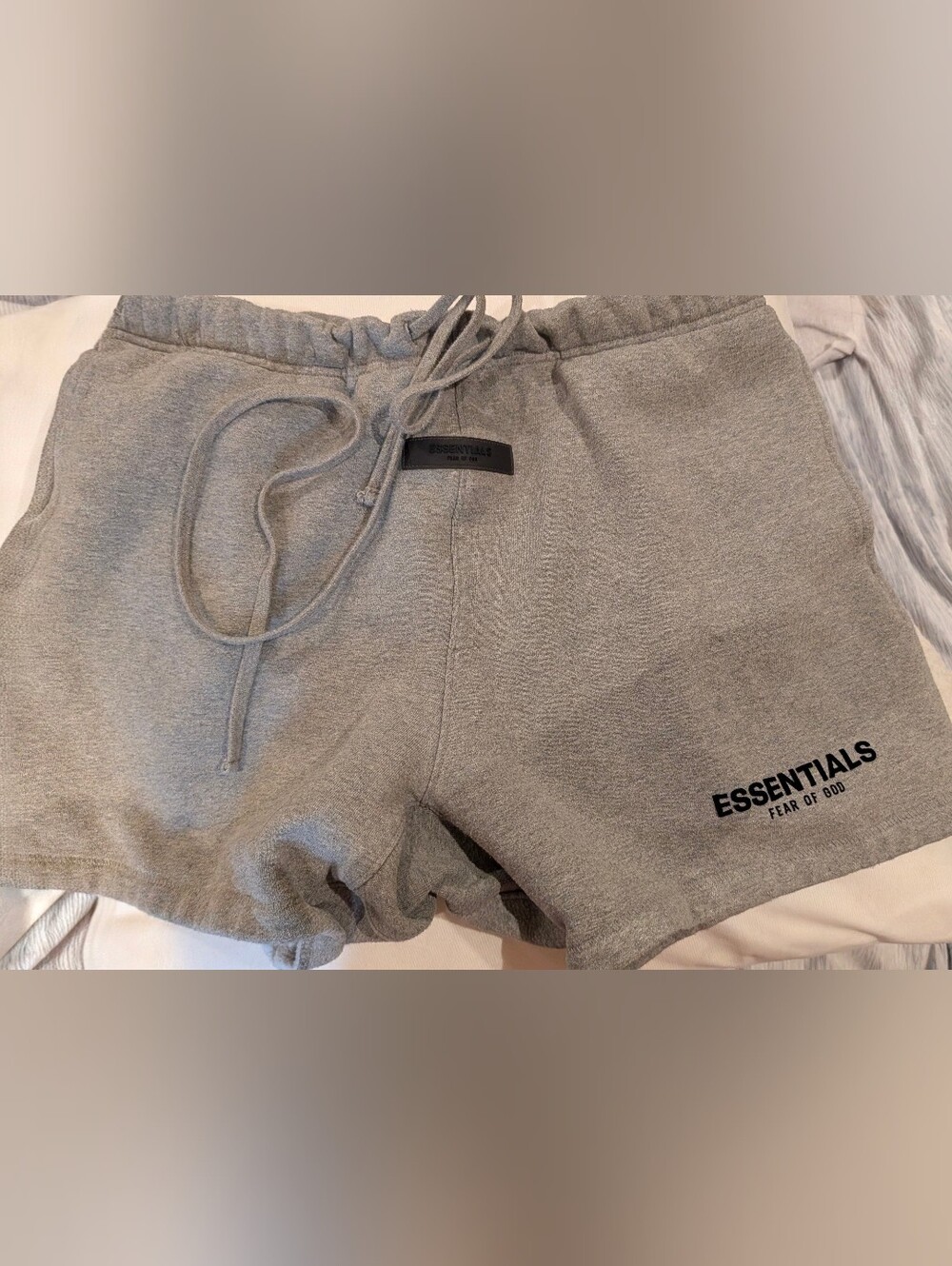 Fear of God Essentials Large Gray Sweat Shorts with Drawstring